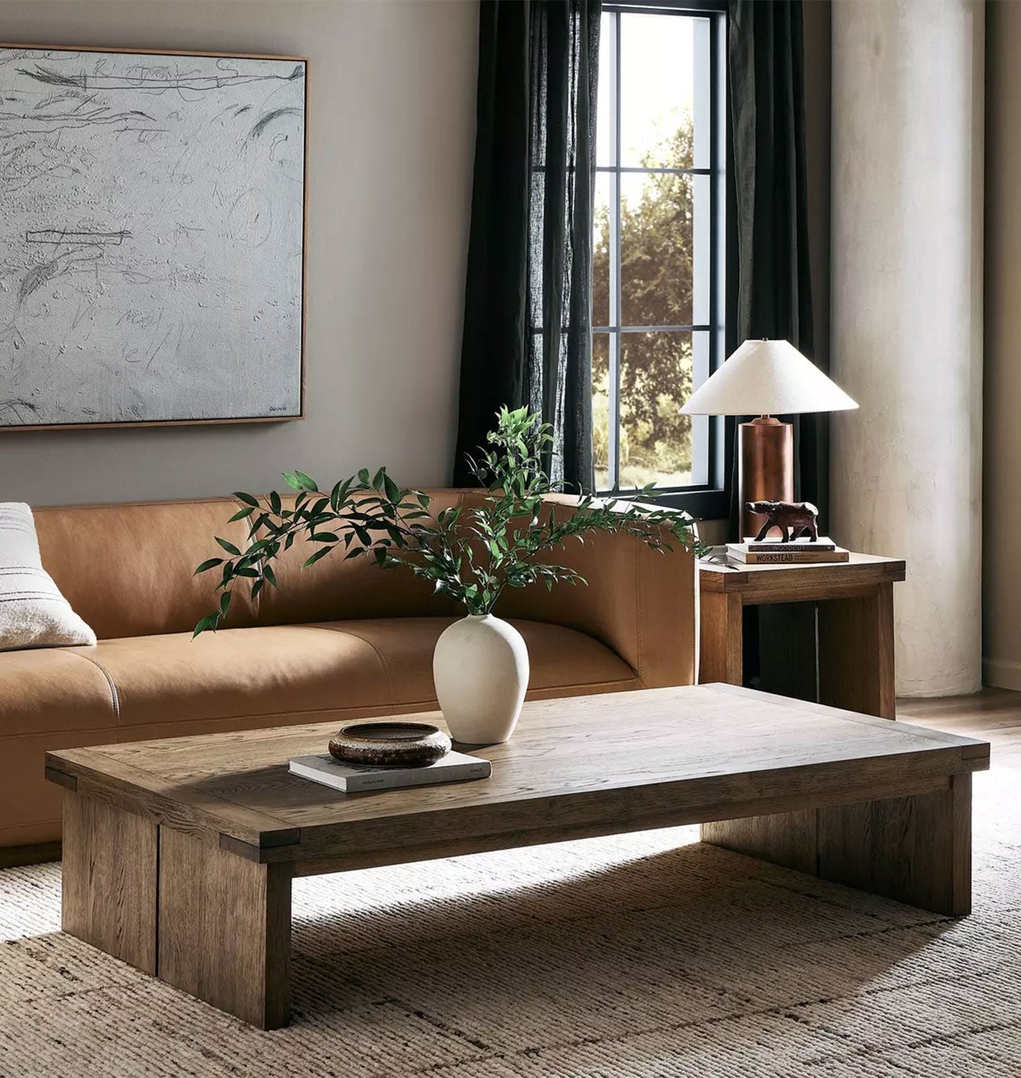 Amos Coffee Table Worn Oak