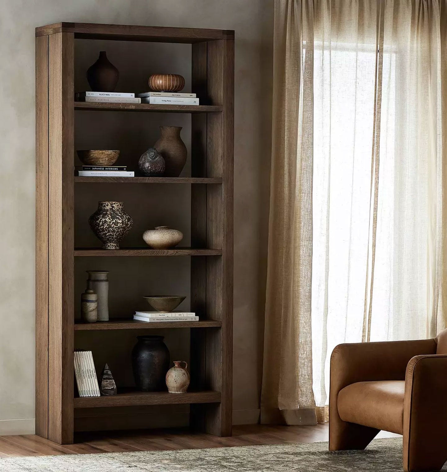 Amos Bookshelf Worn Oak