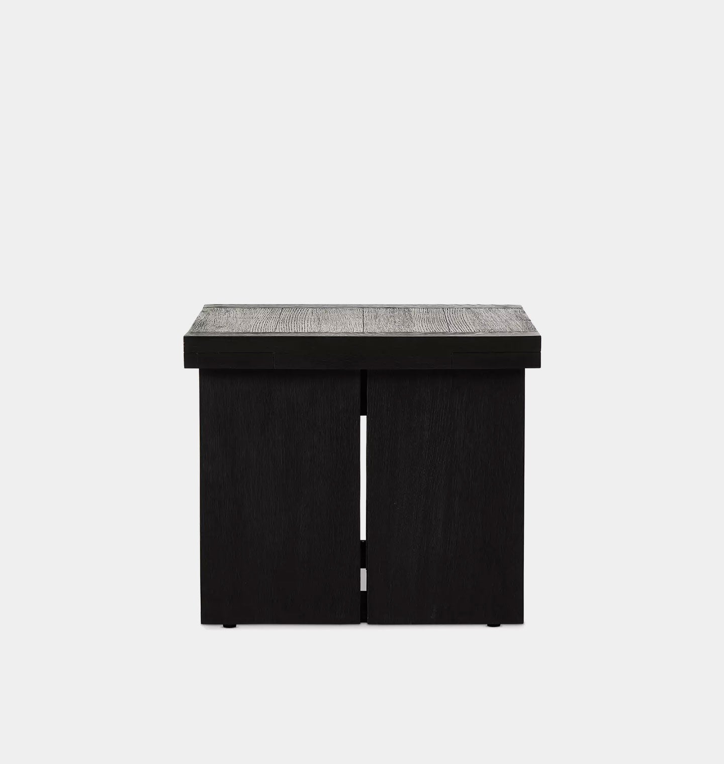 Amos End Table Worn Black Oak
