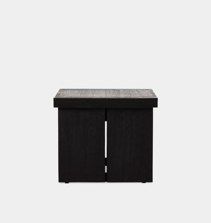 Amos End Table Worn Black Oak