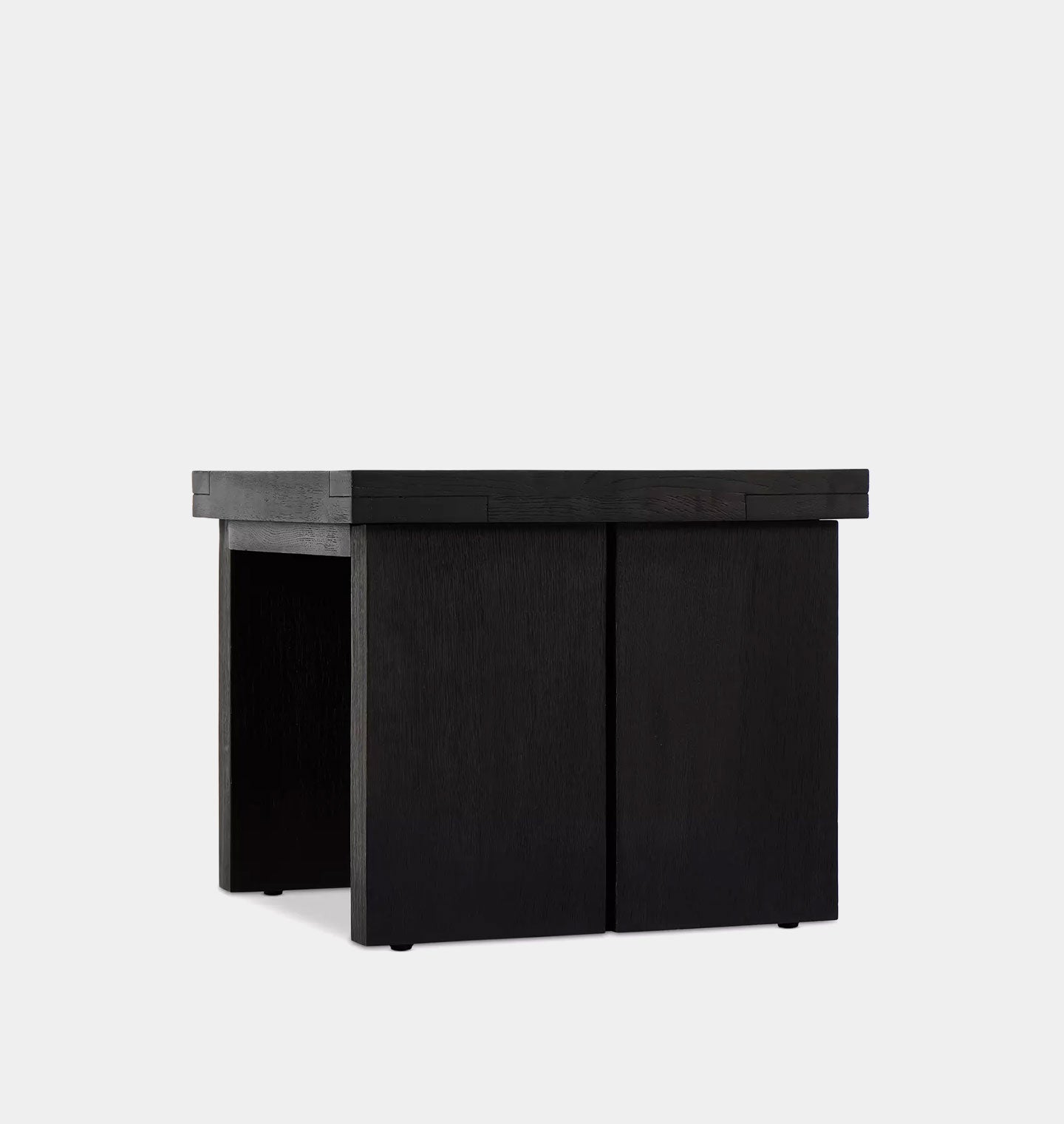 Amos End Table Worn Black Oak