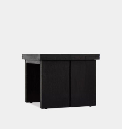 Amos End Table Worn Black Oak