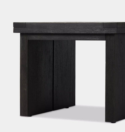 Amos End Table Worn Black Oak