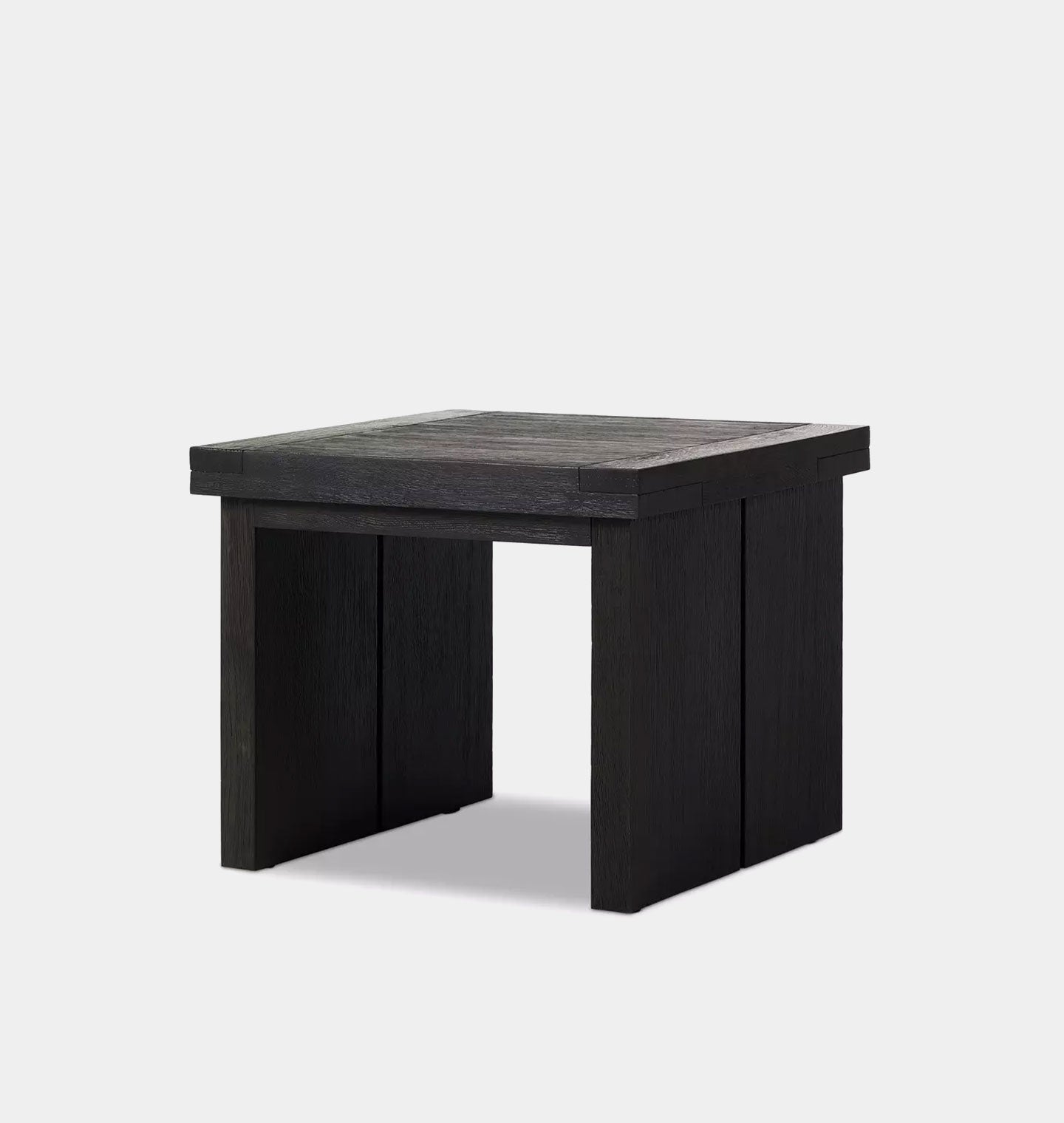 Amos End Table Worn Black Oak