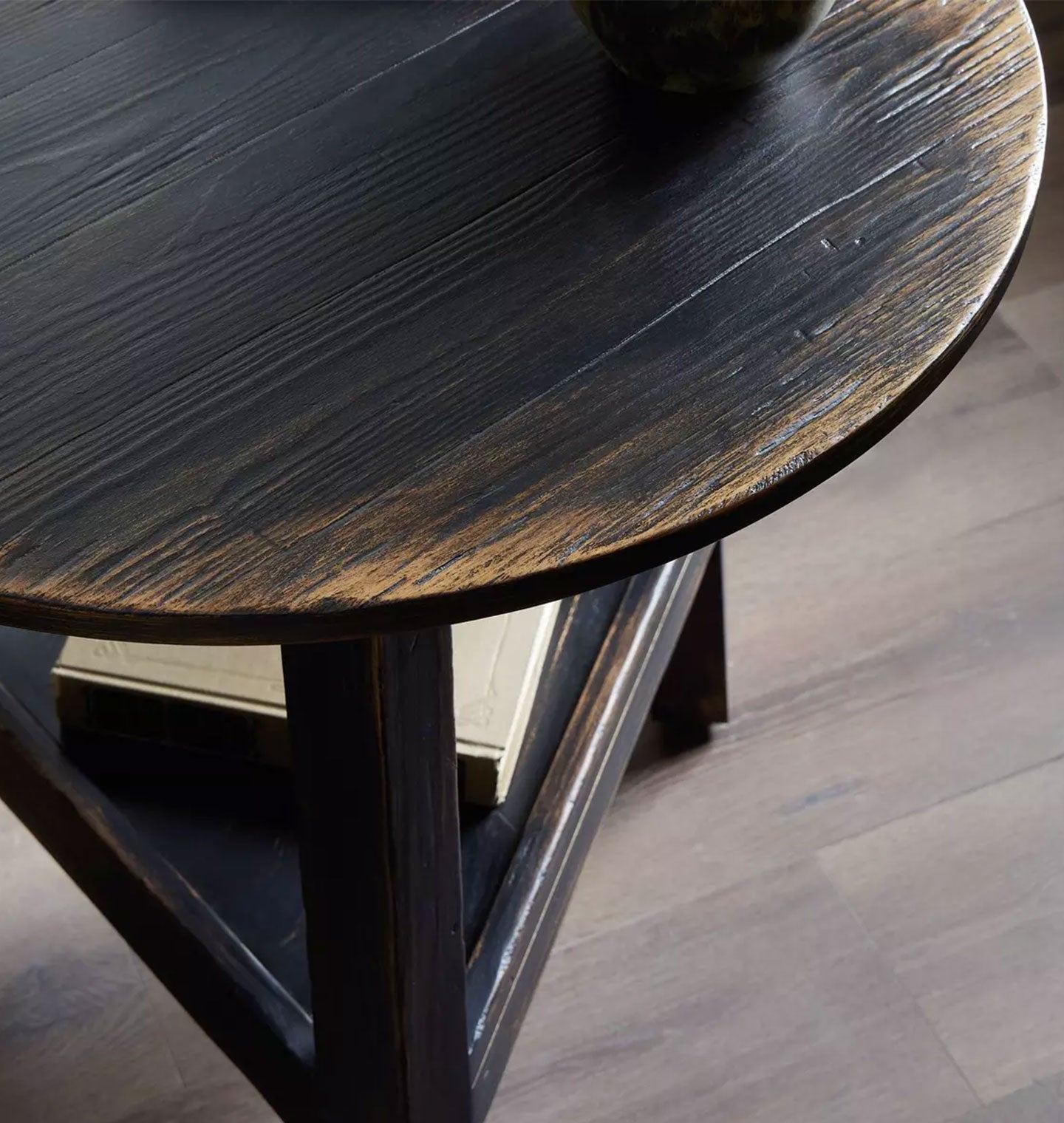 Auden Side Table Distressed Black