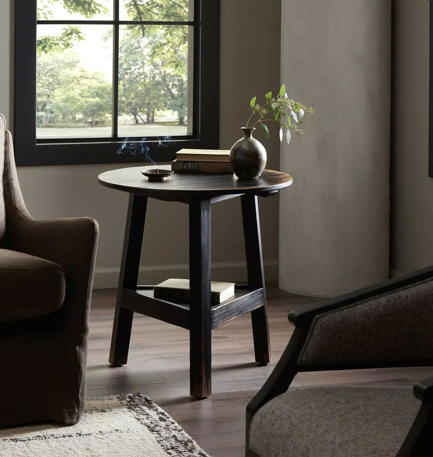 Auden Side Table Distressed Black