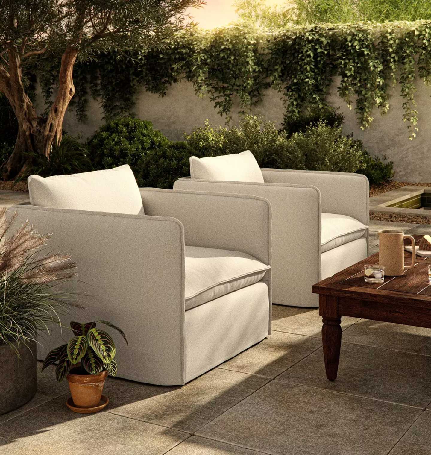 Basel Outdoor Swivel Chair Linen