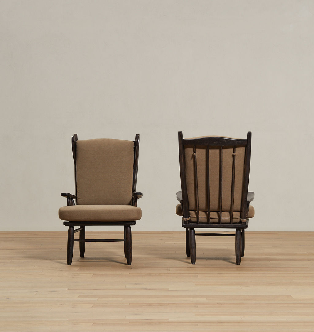 Antique Upholstered Armchair S/2 c.1960