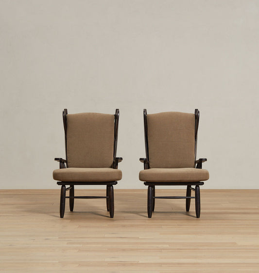 Antique Upholstered Armchair S/2 c.1960